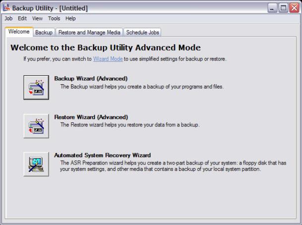 Выполнение полного резервного копирования системы в Windows XP