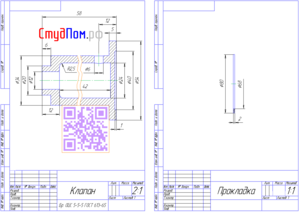 Робочий креслення клапана і прокладки