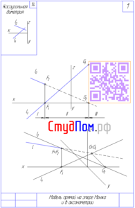 Модель прямий на епюрі Монжа і в акснометріі СПбГАСУ