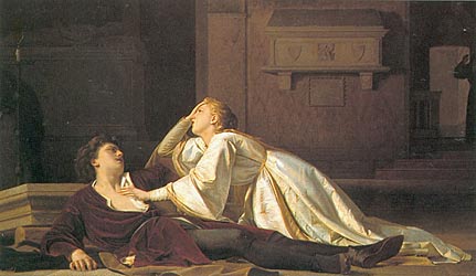 ) В даному випадку, як видно з сюжету картини, художник відштовхувався від змісту новели Так Порто, в якій Джульєтта прокидається до моменту смерті Ромео, а не після, як у Шекспіра
