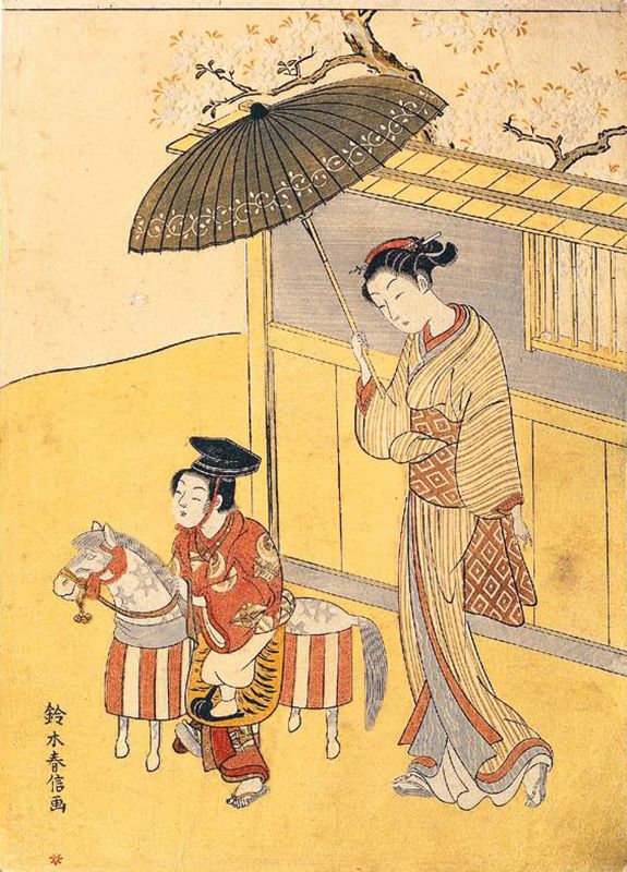 Судзукі Харунобу Хлопчик на конячці, 1765-1770
