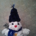 Новорічний сніговик з трояндочок, зроблених з серветок своїми руками   Новорічний сніговик своїми руками