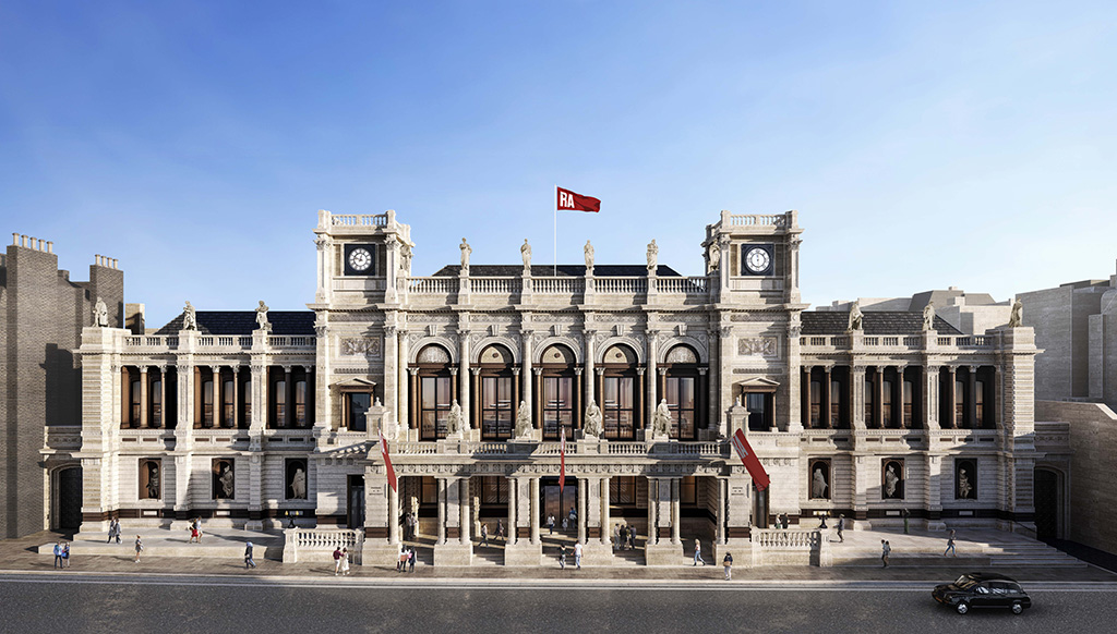 На честь 250-річного ювілею   Королівська академія мистецтв   в Лондоні 19 травня відкриє свій новий суспільний корпус «Нова Академія», спроектований   Девід Чіпперфілд