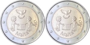 Мальтійська монета 2017 року «Храми Хаджар-Кім» в складі нумізматичного набору